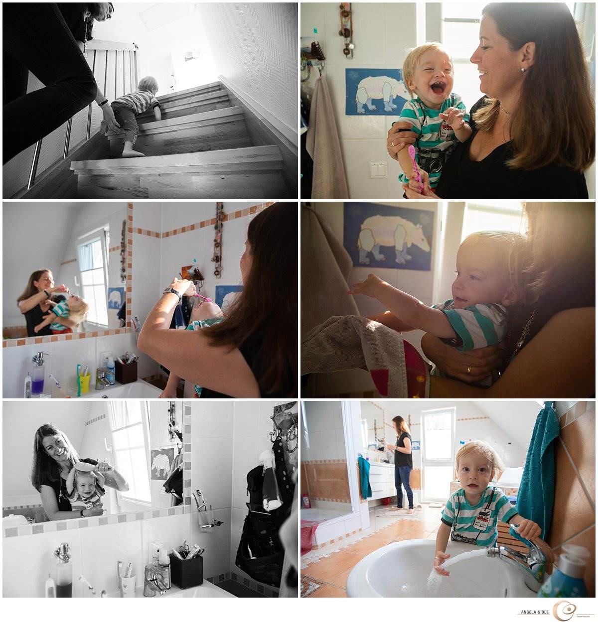 Familienfotos Morgenwäsche